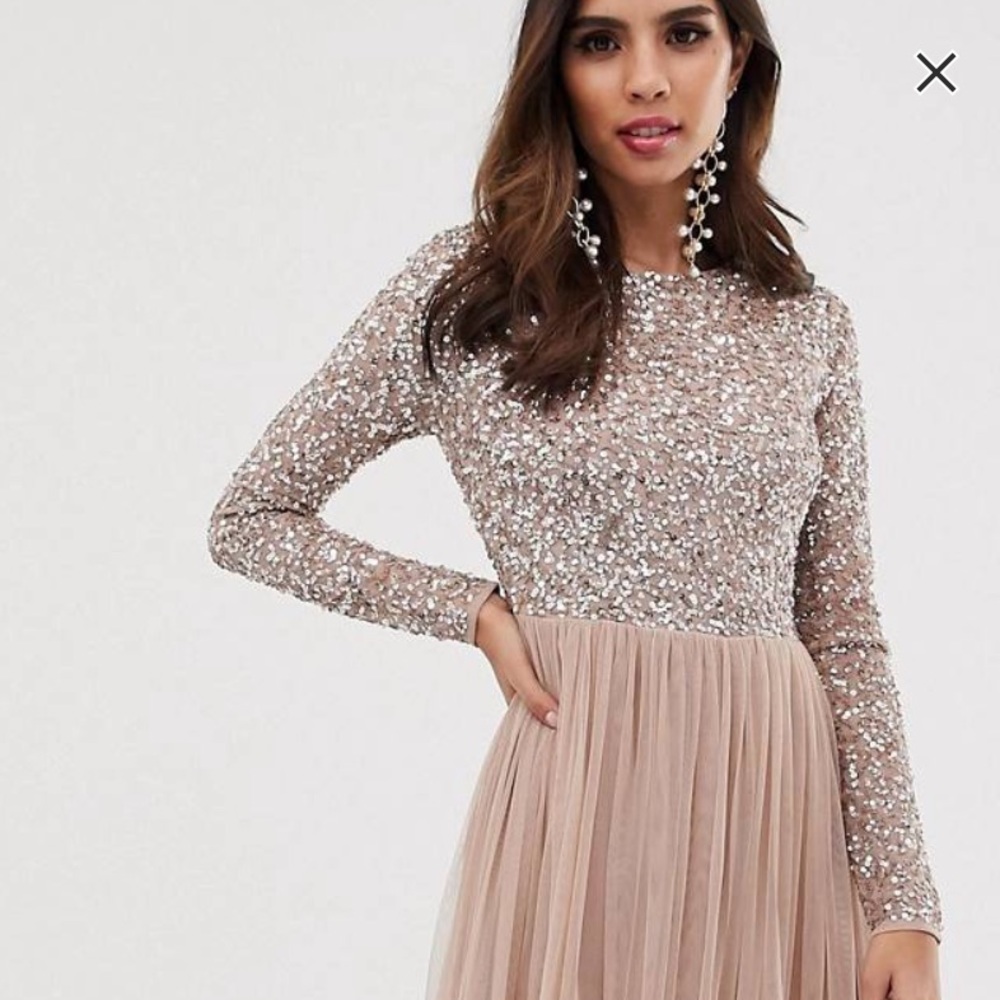 ASOS sequin floor length dress